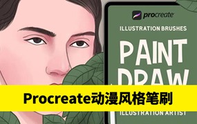 3D美式动漫风格Procreat绘画笔刷