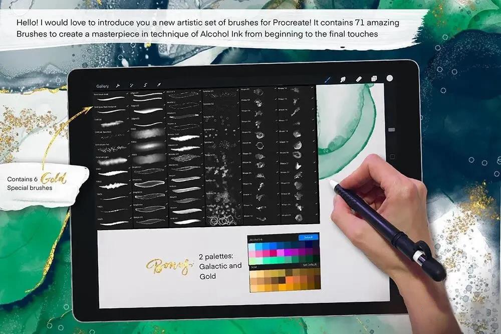 抽象形状酒精墨水纹理Procreate笔刷 笔刷资源 第9张
