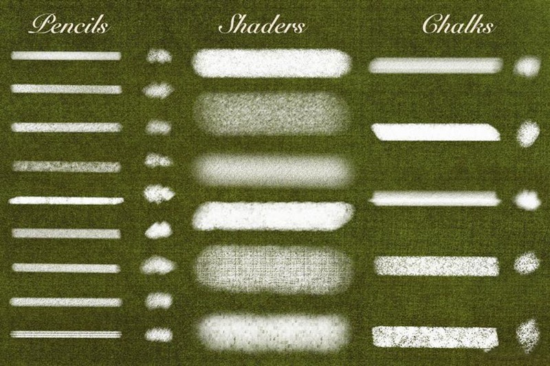 Procreate笔刷-铅笔粉笔纹理填充插画素描笔刷素材资源 笔刷资源 第5张