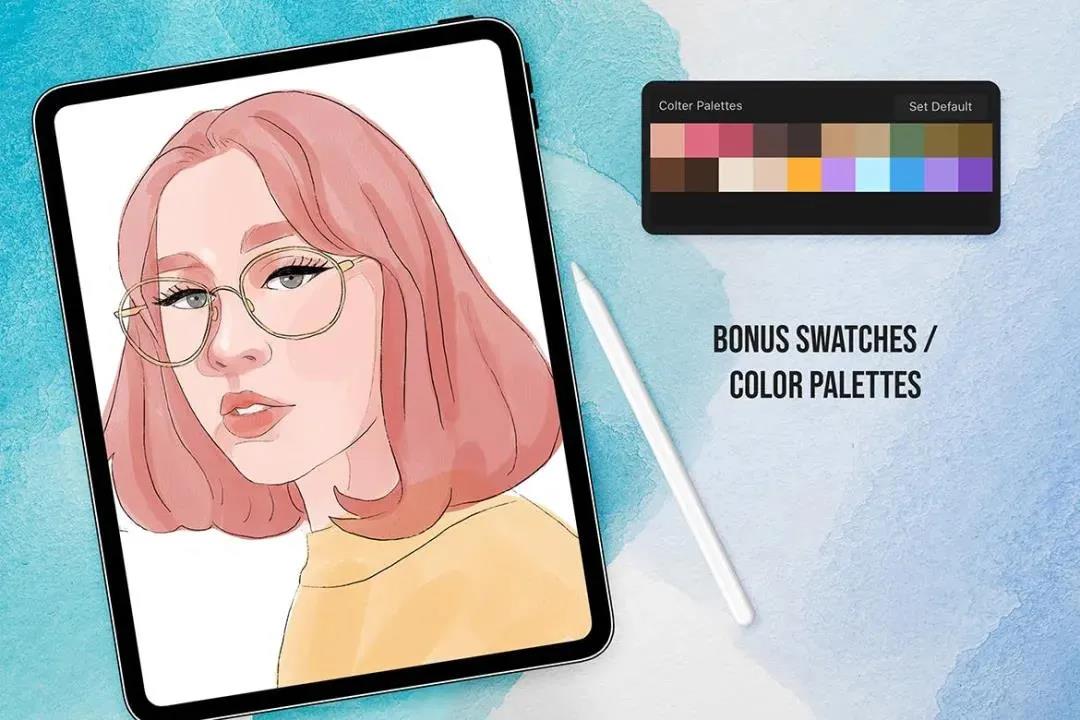 Procreate简易使用的水彩毛笔笔刷 笔刷资源 第1张