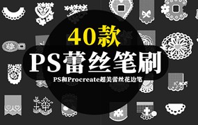 40款PS和Procreate超美蕾丝花边笔刷