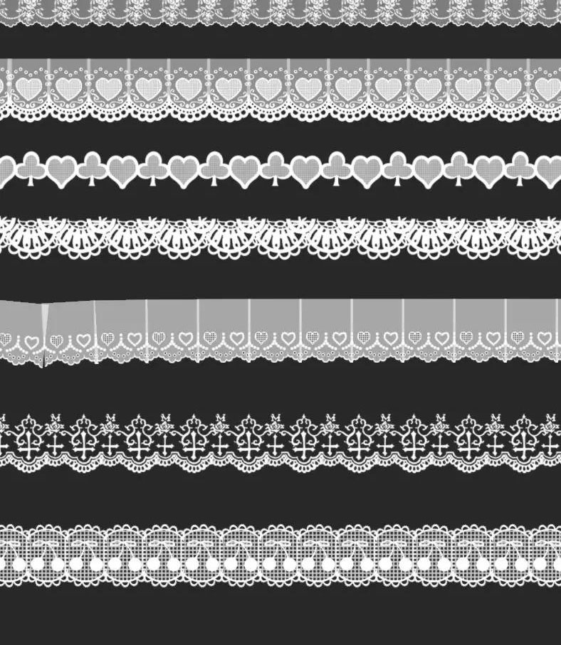 40款PS和Procreate超美蕾丝花边笔刷 笔刷资源 第7张