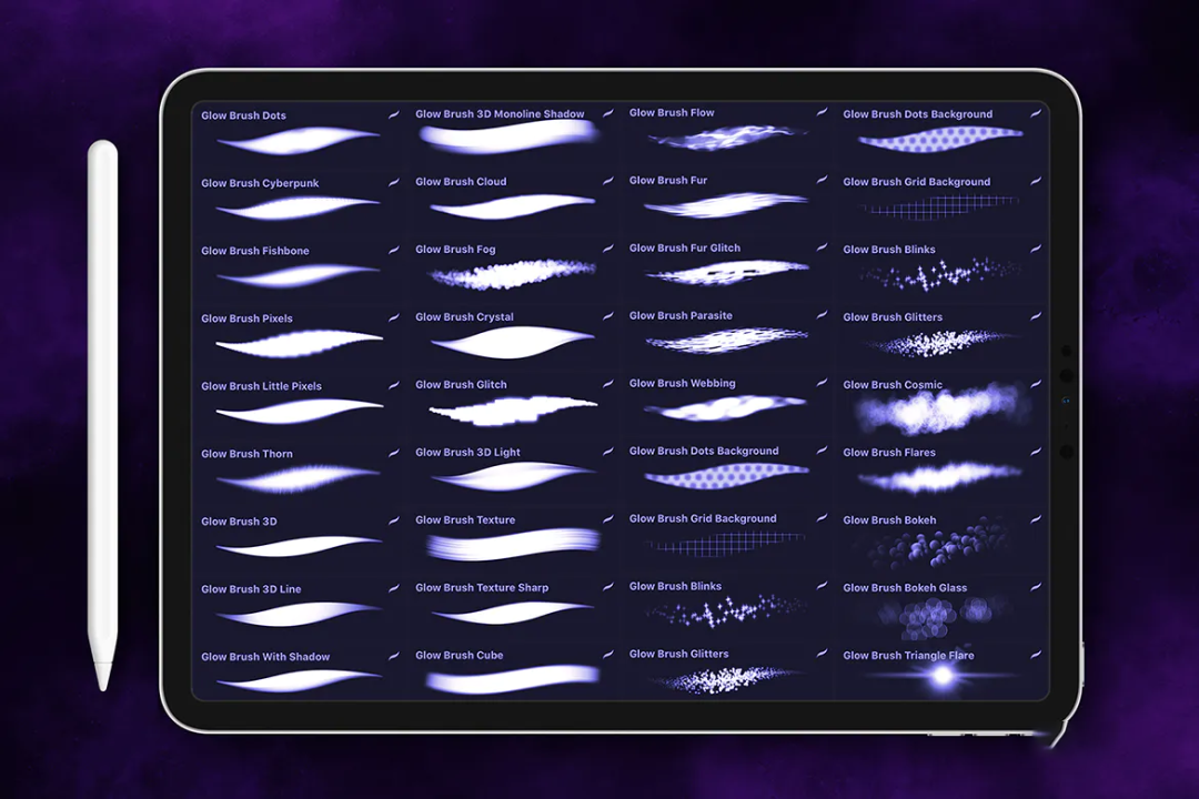 30款Procreate发光夜光笔刷资源下载 笔刷资源 第12张