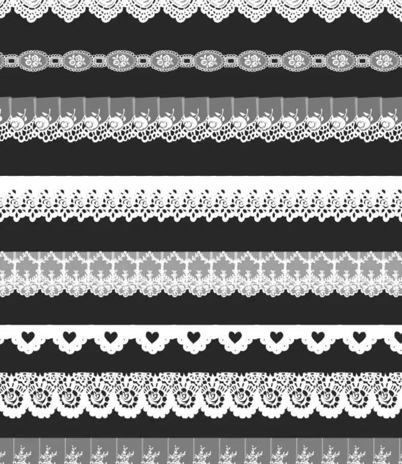 40款PS和Procreate超美蕾丝花边笔刷 笔刷资源 第6张