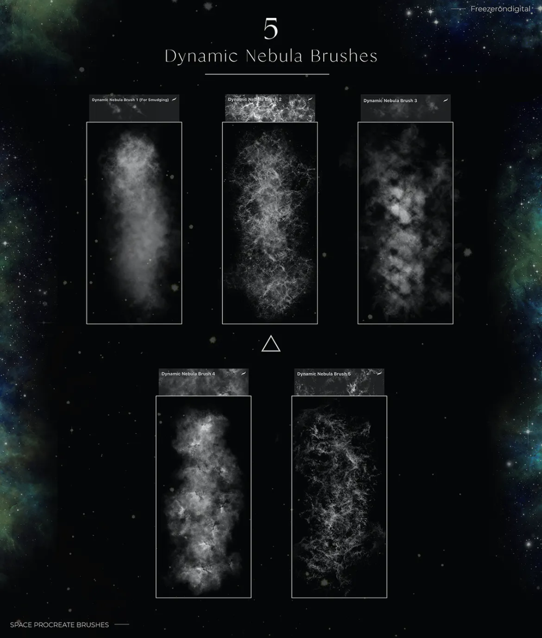45款星系，星云和太空Procreate笔刷 笔刷资源 第6张