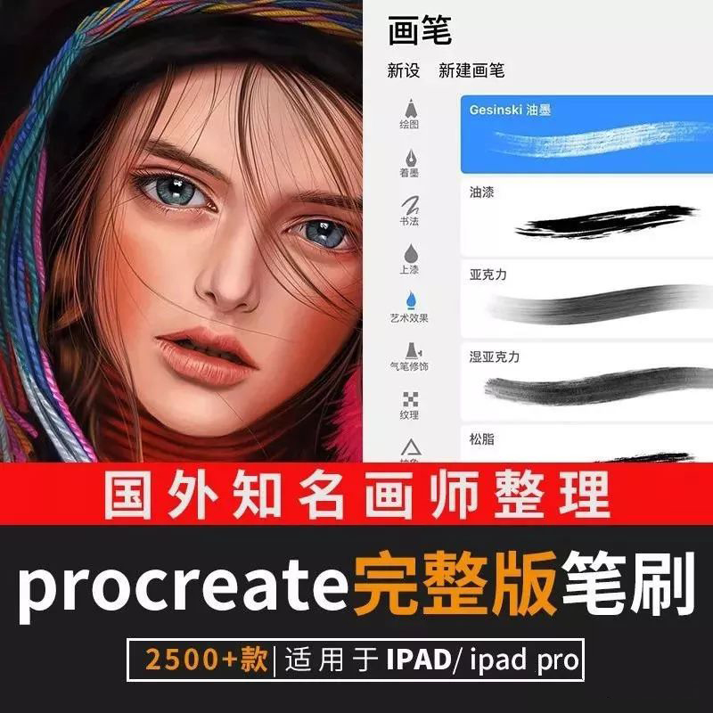 2500款知名画师整理procreate完整版笔刷 笔刷资源 第1张