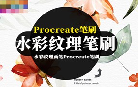 Procreate笔刷-水彩纹理画笔Procreate笔刷和调色板素材