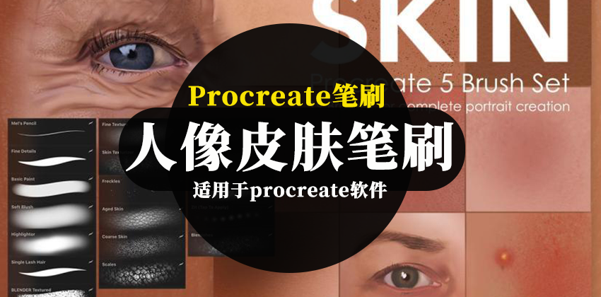 Procreate笔刷-人像插画逼真质感皮肤笔刷资源 笔刷资源 第1张