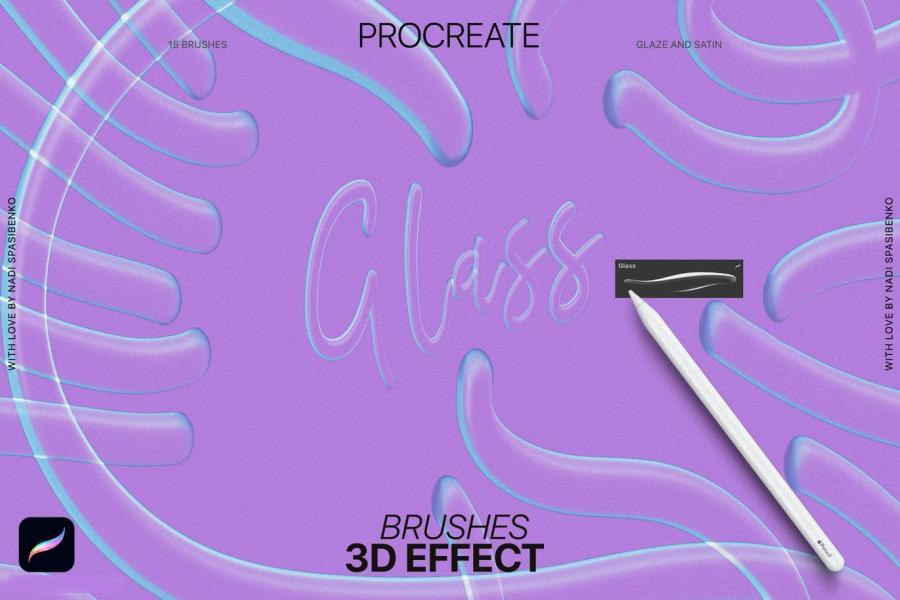 Procreate笔刷-3D效果画笔的Procreate艺术笔刷资源素材 笔刷资源 第14张