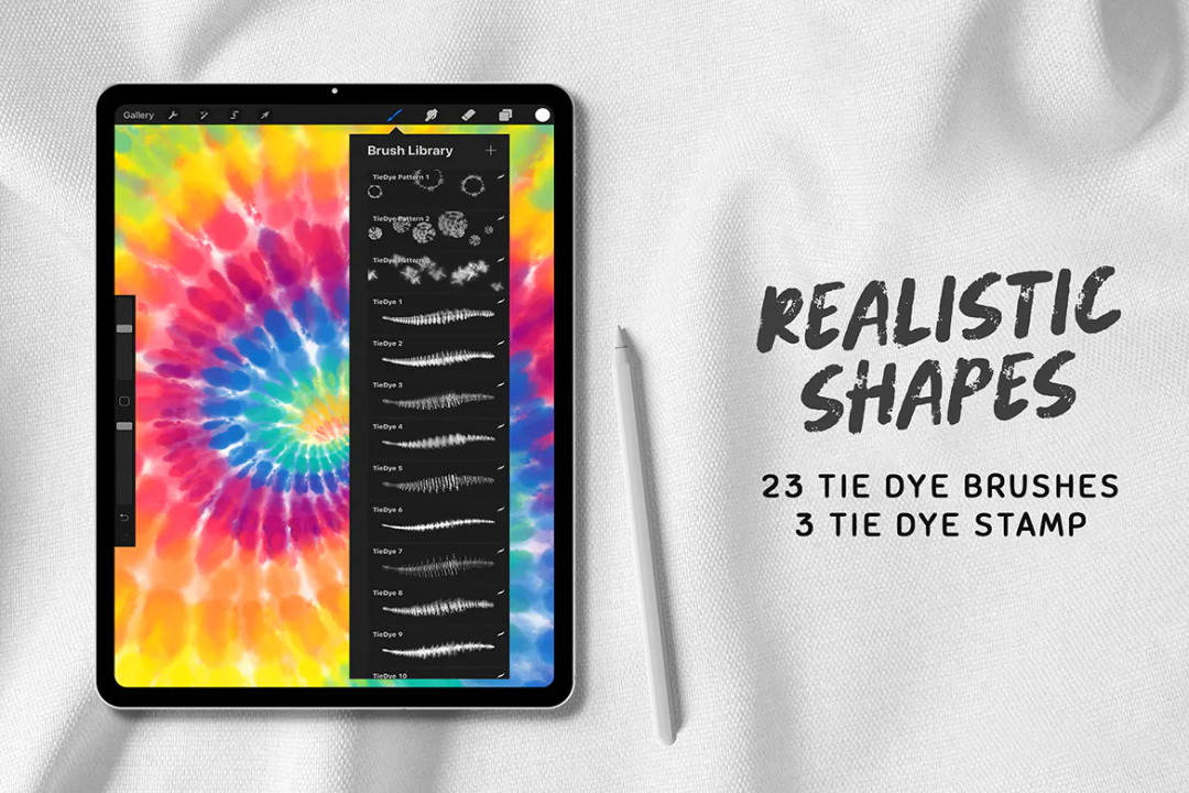 Procreate笔刷-逼真的领带扎染染料Procreate笔刷资源下载 笔刷资源 第3张