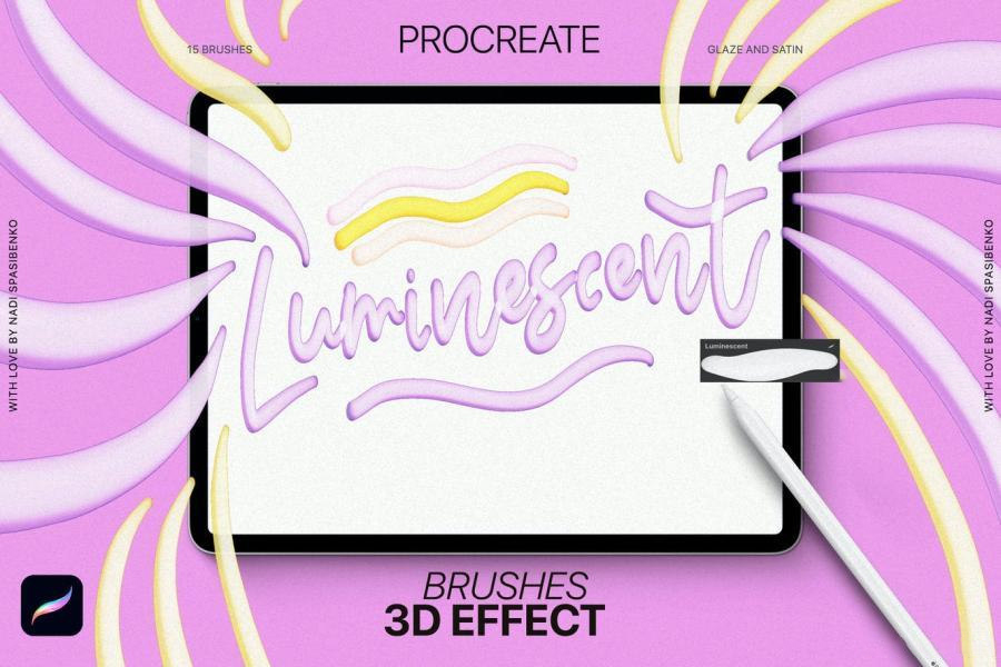 Procreate笔刷-3D效果画笔的Procreate艺术笔刷资源素材 笔刷资源 第10张