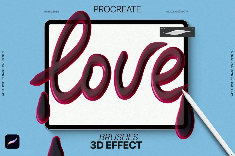 Procreate笔刷-3D效果画笔的Procreate艺术笔刷资源素材 笔刷资源 第17张