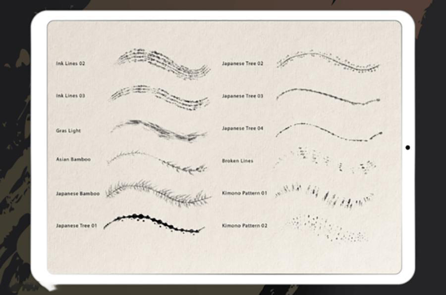 Procreate笔刷-中国水墨画笔效果笔刷素材资源 笔刷资源 第4张