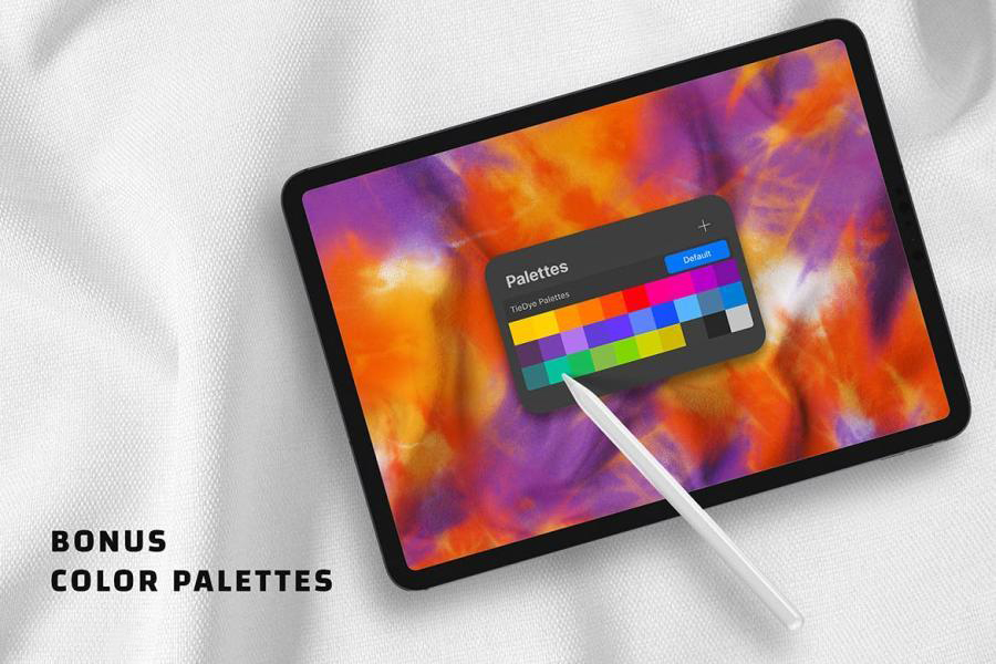 Procreate笔刷-扎染纹理效果Procreate图案笔刷和色卡素材 笔刷资源 第4张