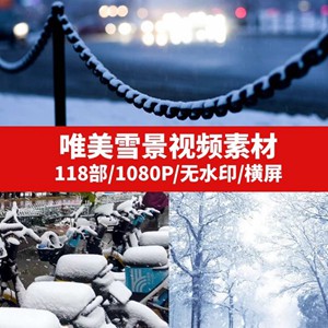 唯美雪景风景视频素材