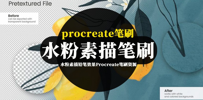 Procreate笔刷-水粉素描铅笔效果Procreate笔刷资源下载 笔刷资源 第1张