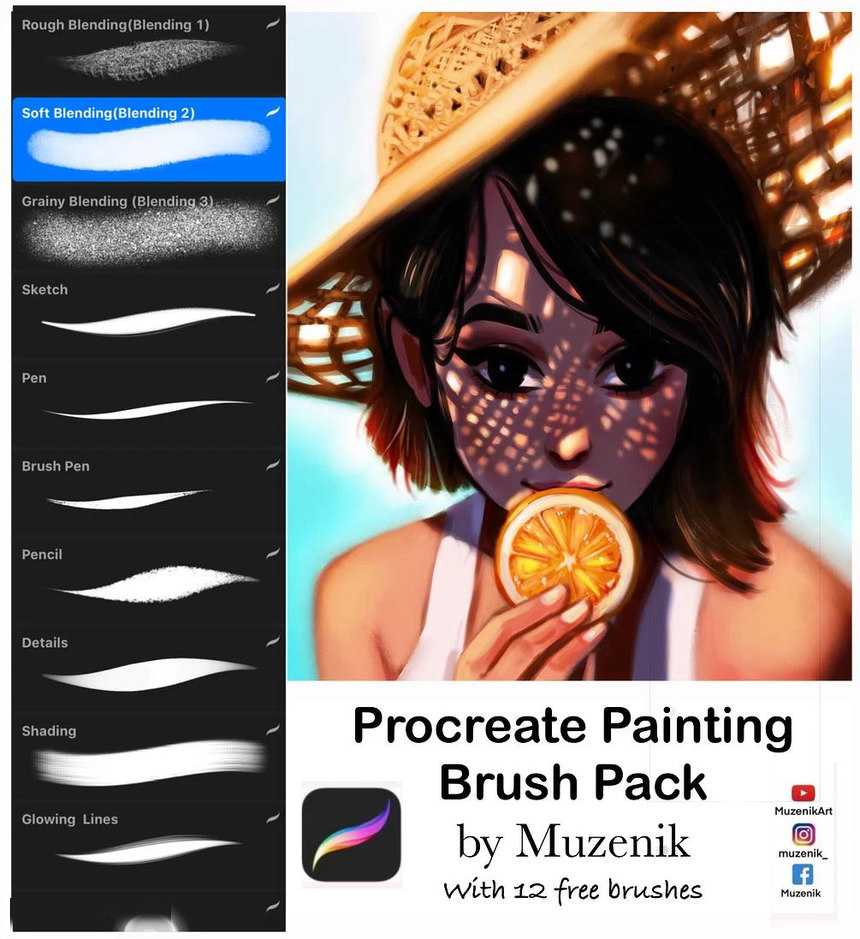 Procreate笔刷-人像铅笔马克笔绘画笔刷资源素材 笔刷资源 第3张