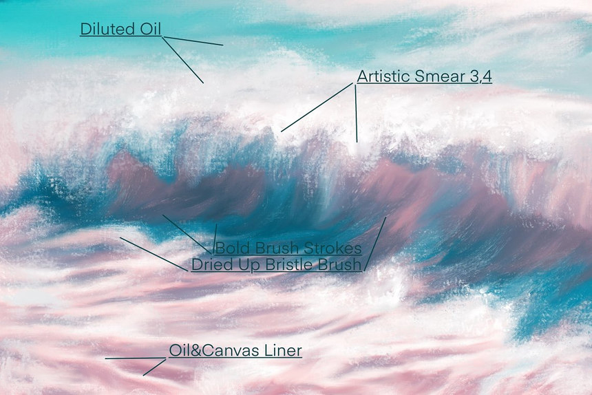 Procreate笔刷-油画涂抹混合笔刷和色卡素材资源 笔刷资源 第5张