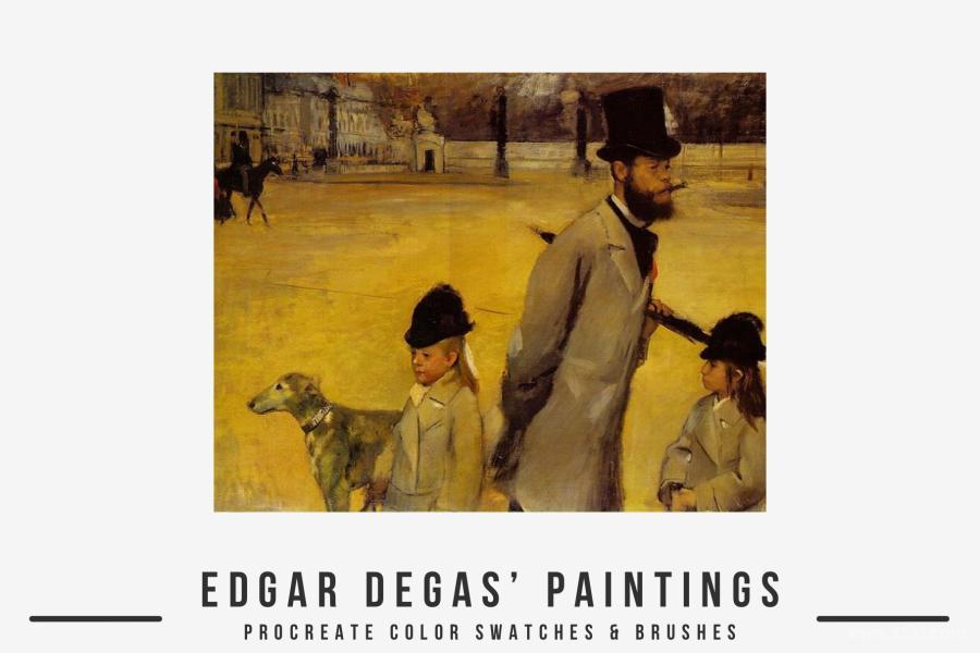 Procreate笔刷-埃德加(Edgar Degas)印象派古典油画笔刷和色卡素材 笔刷资源 第3张