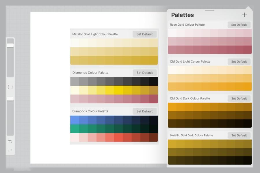 Procreate笔刷-黄金与钻石纹理图案笔刷和色卡素材 笔刷资源 第3张