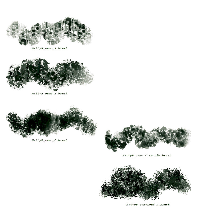 Procreate笔刷-树枝树叶小草草丛植物笔刷素材资源 笔刷资源 第9张