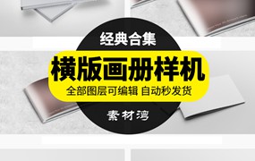 横版公司企业画册宣传册效果图VI智能贴图样机PSD设计素材模板