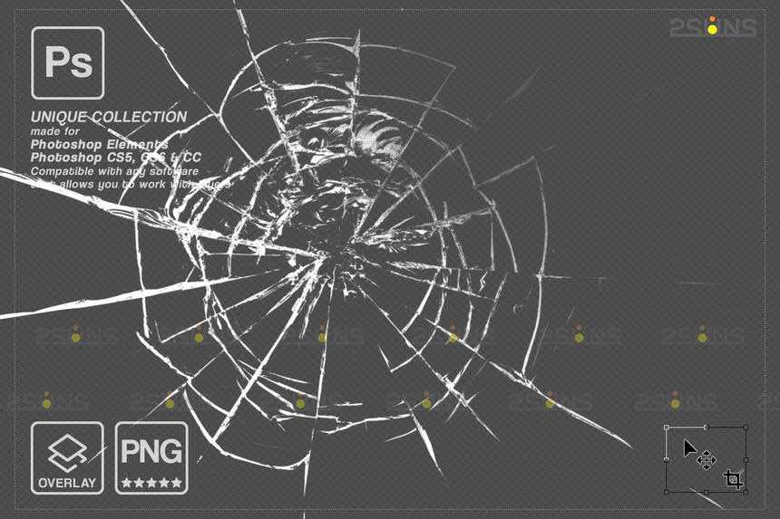 背景素材-破碎玻璃效果的PNG透明背景叠加图片素材 图片素材 第7张