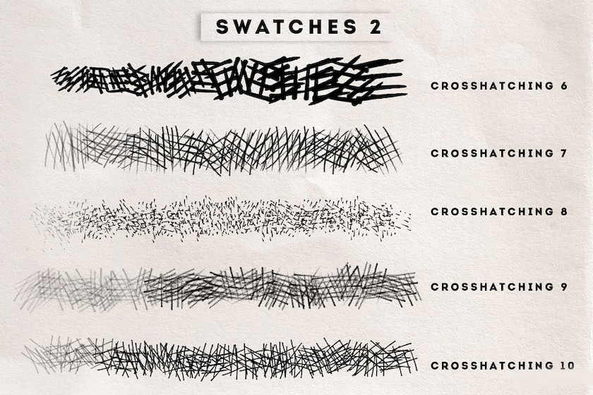 笔刷资源-交叉阴影线条Procreate笔刷和ps笔刷素材资源 笔刷资源 第5张