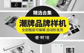 服饰潮牌服装品牌VI智能贴图样机效果LOGO展示PSD设计素材模板