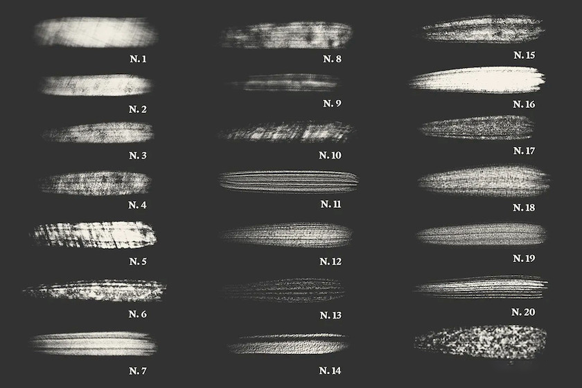 54个Procreate干介质画笔 笔刷资源 第5张