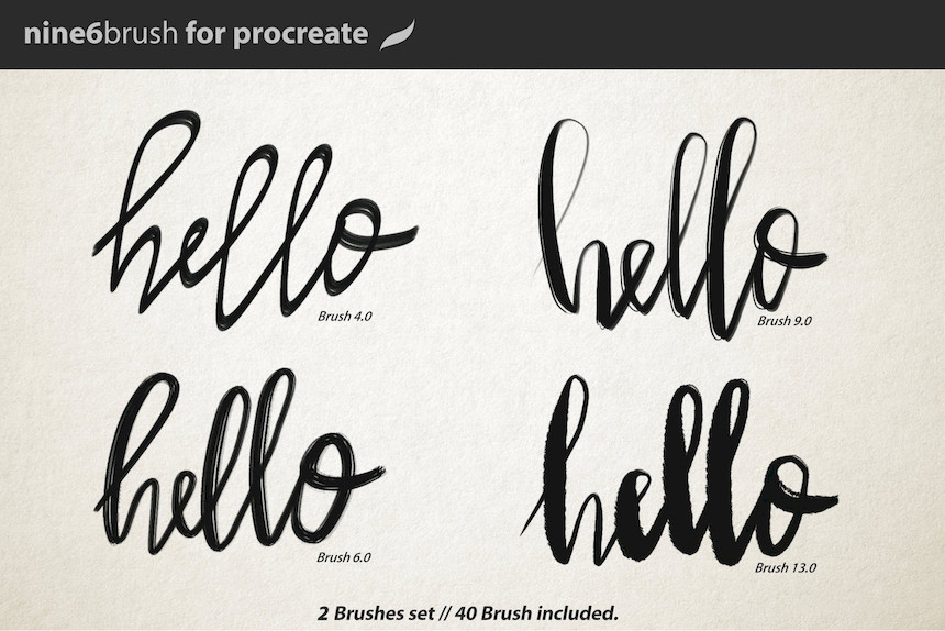 Procreate笔刷-油漆粉笔艺术字体画笔笔刷素材Nine6brush 笔刷资源 第7张