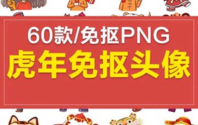 2022虎年元旦新年头像框照片框PNG素材