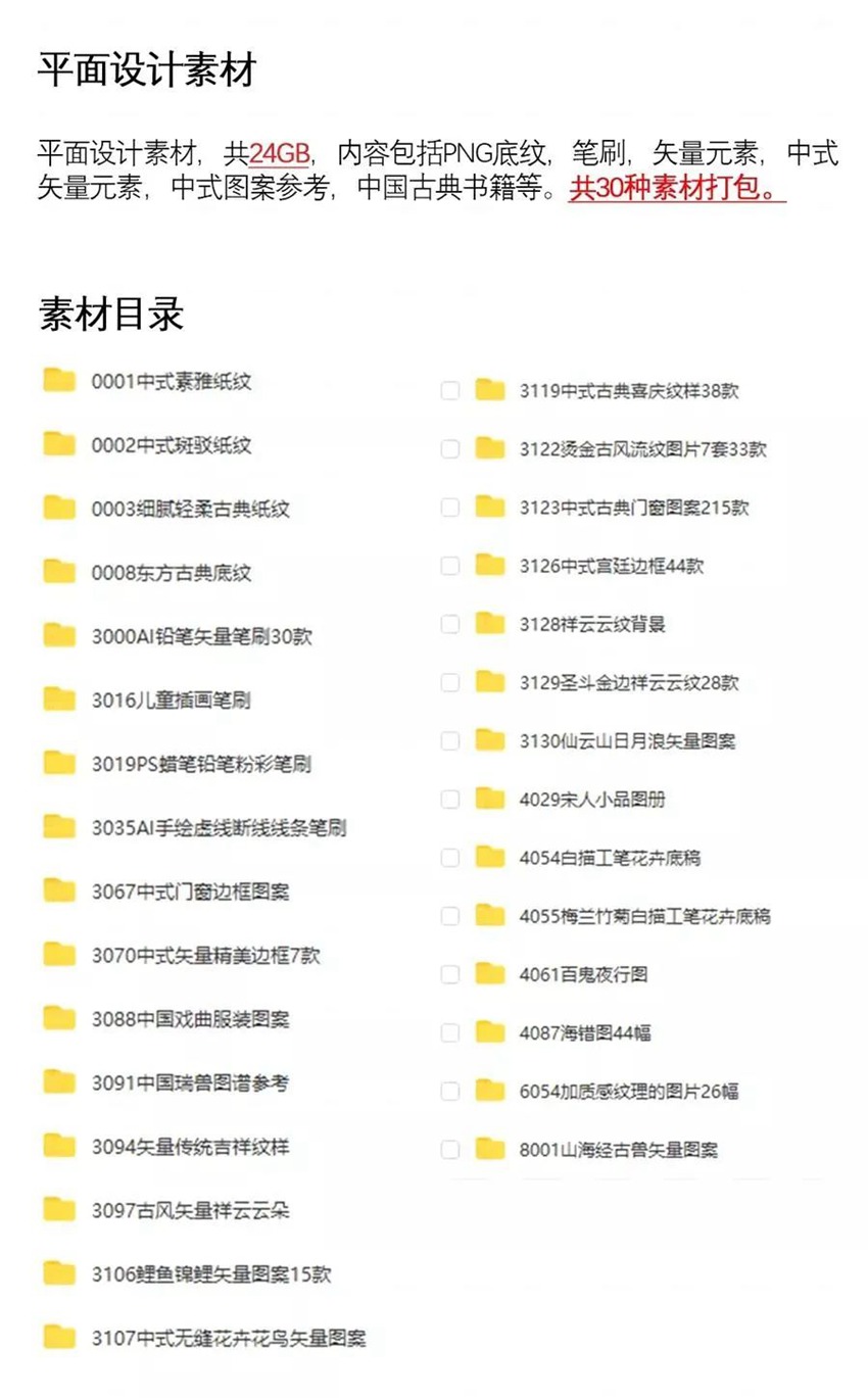 24G中式古典纹理图案PNG,笔刷及矢量素材合集 笔刷资源 第2张