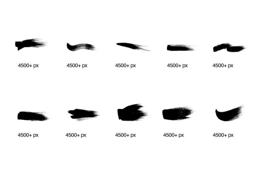 PS笔刷-手绘干画笔毛笔效果PS笔刷素材资源 笔刷资源 第5张