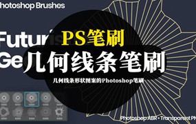 PS笔刷-几何线条形状图案的Photoshop笔刷素材资源