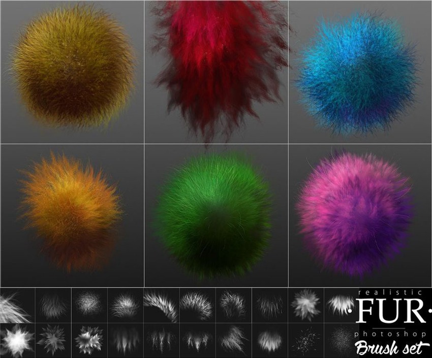 ps笔刷-逼真的动物毛皮纹理ps笔刷素材资源下载 笔刷资源 第5张