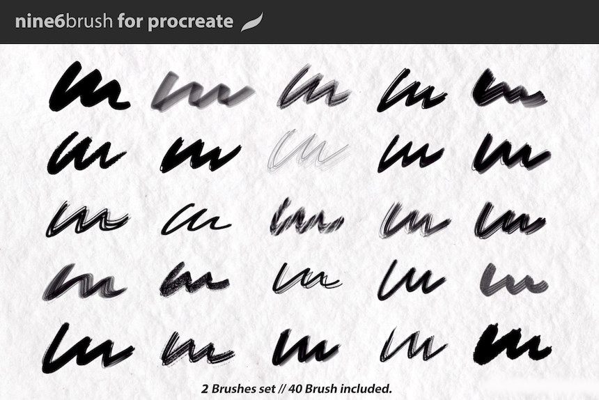 Procreate笔刷-油漆粉笔艺术字体画笔笔刷素材Nine6brush 笔刷资源 第3张