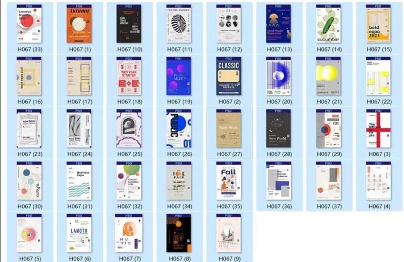 超设计感37款极简版式海报模板合集 图片素材 第14张