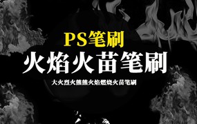 PS笔刷-大火烈火熊熊火焰燃烧火苗特效笔刷素材