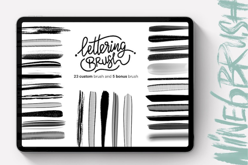 Procreate笔刷-艺术字体画笔笔刷素材资源Nine6brush v2 笔刷资源 第3张