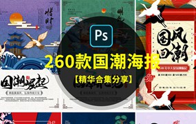 261款国潮风海报PSD模板合集