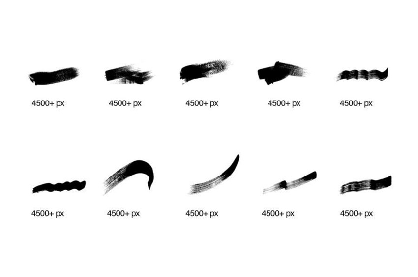 PS笔刷-手绘干画笔毛笔效果PS笔刷素材资源 笔刷资源 第6张