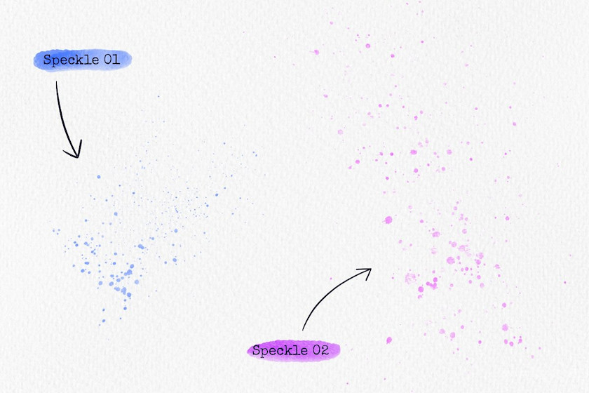 Procreate笔刷-飞溅和斑点印章水彩笔刷素材 笔刷资源 第7张