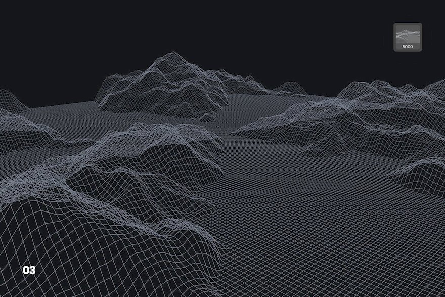 PS笔刷-立体网格山峰效果PS笔刷资源下载 笔刷资源 第4张