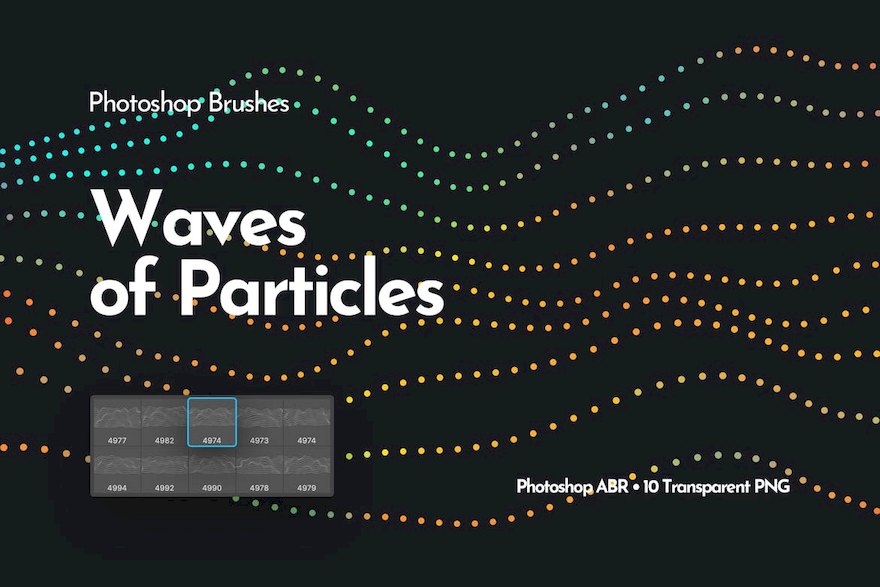 PS笔刷-粒子科技波浪效果PS笔刷资源下载 笔刷资源 第1张