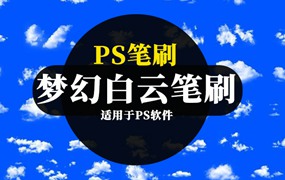 PS笔刷-真实相机拍摄梦幻白云云朵图案PS笔刷素材