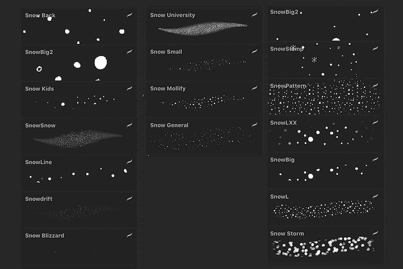 Procreate笔刷-雪花斑点颗粒效果笔刷素材下载 笔刷资源 第3张