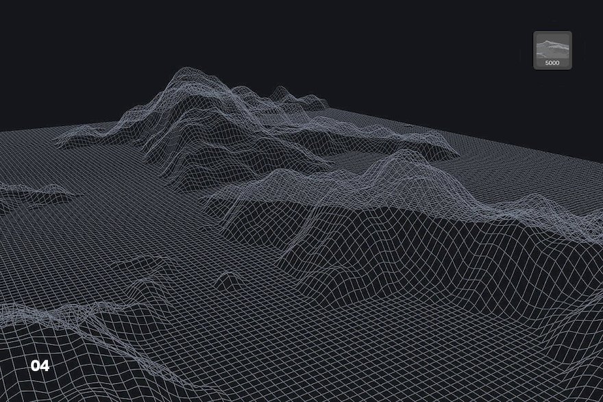 PS笔刷-立体网格山峰效果PS笔刷资源下载 笔刷资源 第5张
