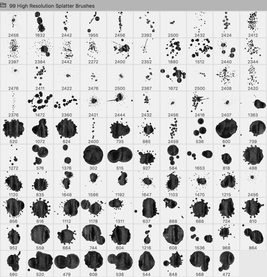 PS笔刷-99款油漆飞溅效果Photoshop笔刷素材 笔刷资源 第7张