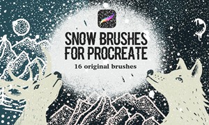 Procreate笔刷-雪花斑点颗粒效果笔刷素材下载